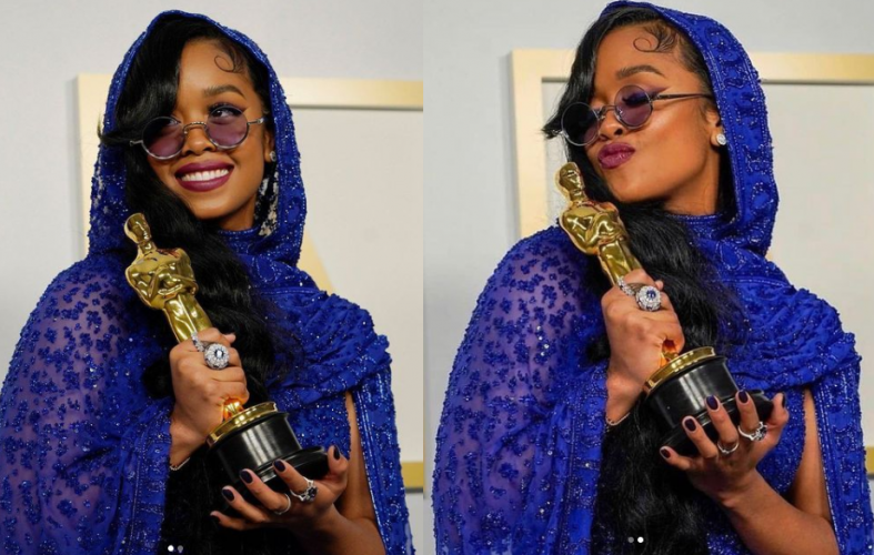 Fil-Am singer H.E.R. inuwi ang Best Original Song Oscar Trophy
